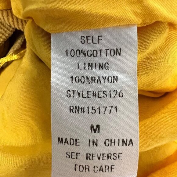 Pink Lily Corduroy Paperbag Mini Skirt Mustard Size Medium Belted - Picture 9 of 9